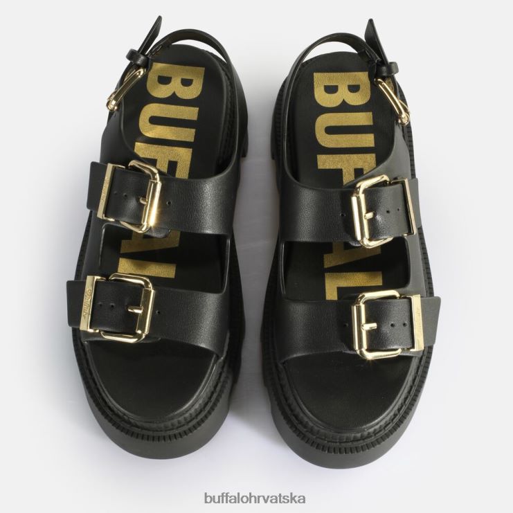 crno Buffalo sandale flora na platformu veganske |sandale TDD6T106